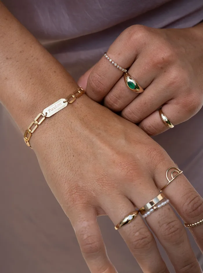 Rings 14k Oval Emerald Dome Ring RG