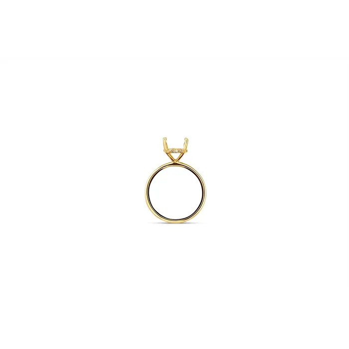 Rings 14K Yellow Gold Semi Mount Ring for Oval Diamond with Hidden Halo Engagement Collections Rings 14K Yellow Gold Semi Mount Ring for Oval Diamond with Hidden Halo Engagement Collections