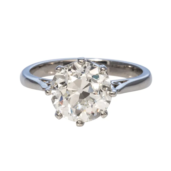 Rings Croghans Estate 342ct J VS1 Old European Cut Diamond Platinum Engagement Ring Rings Croghans Estate 342ct J VS1 Old European Cut Diamond Platinum Engagement Ring