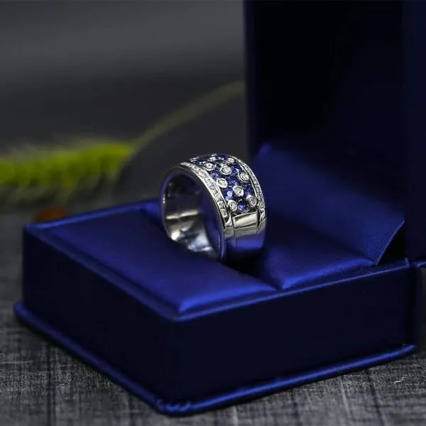 Rings Diamond Source NYC Diffused Blue Sapphire Round Brilliant Diamond Fashion Ring Set in 14K White Gold 100ct tw Rings Diamond Source NYC Diffused Blue Sapphire Round Brilliant Diamond Fashion Ring Set in 14K White Gold 100ct tw