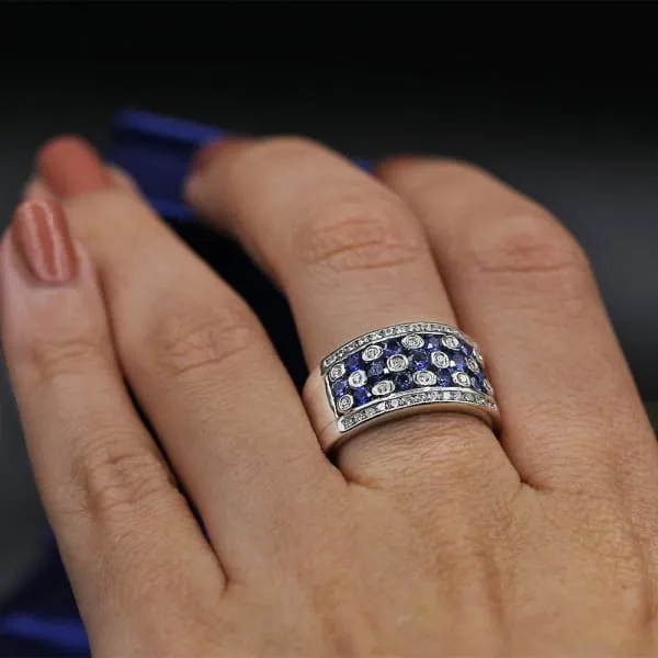 Rings Diamond Source NYC Diffused Blue Sapphire Round Brilliant Diamond Fashion Ring Set in 14K White Gold 100ct tw Rings Diamond Source NYC Diffused Blue Sapphire Round Brilliant Diamond Fashion Ring Set in 14K White Gold 100ct tw