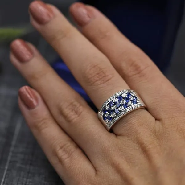 Rings Diamond Source NYC Diffused Blue Sapphire Round Brilliant Diamond Fashion Ring Set in 14K White Gold 100ct tw Rings Diamond Source NYC Diffused Blue Sapphire Round Brilliant Diamond Fashion Ring Set in 14K White Gold 100ct tw