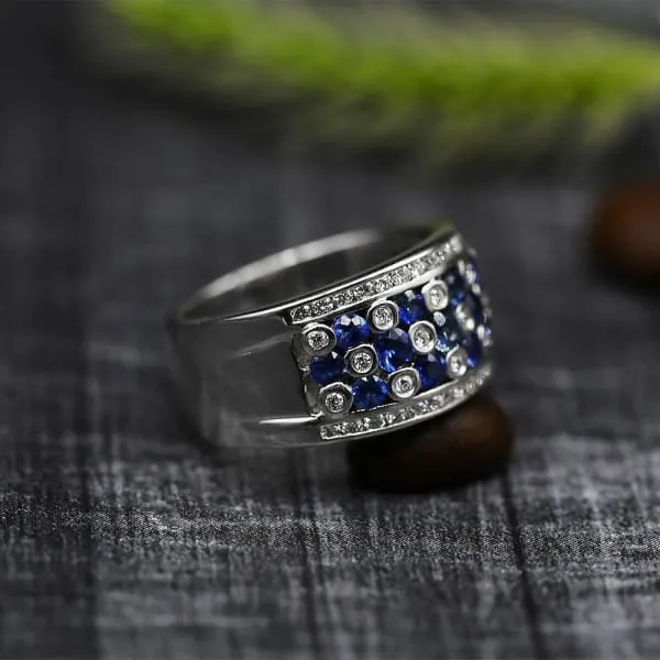 Rings Diamond Source NYC Diffused Blue Sapphire Round Brilliant Diamond Fashion Ring Set in 14K White Gold 100ct tw Rings Diamond Source NYC Diffused Blue Sapphire Round Brilliant Diamond Fashion Ring Set in 14K White Gold 100ct tw