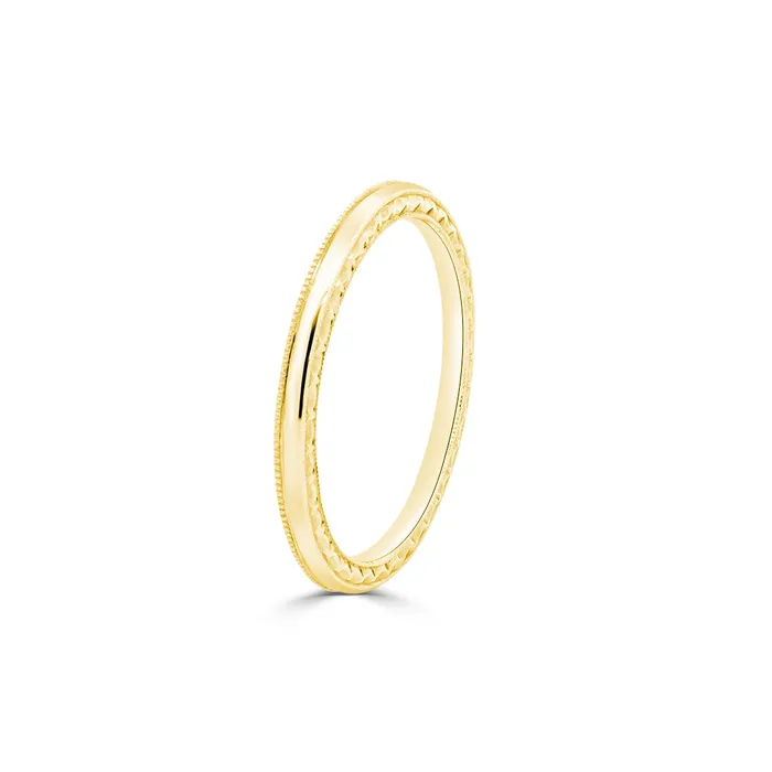 Rings Jack Kelege Jack Kelege 18K Yellow Gold Milgrain Band