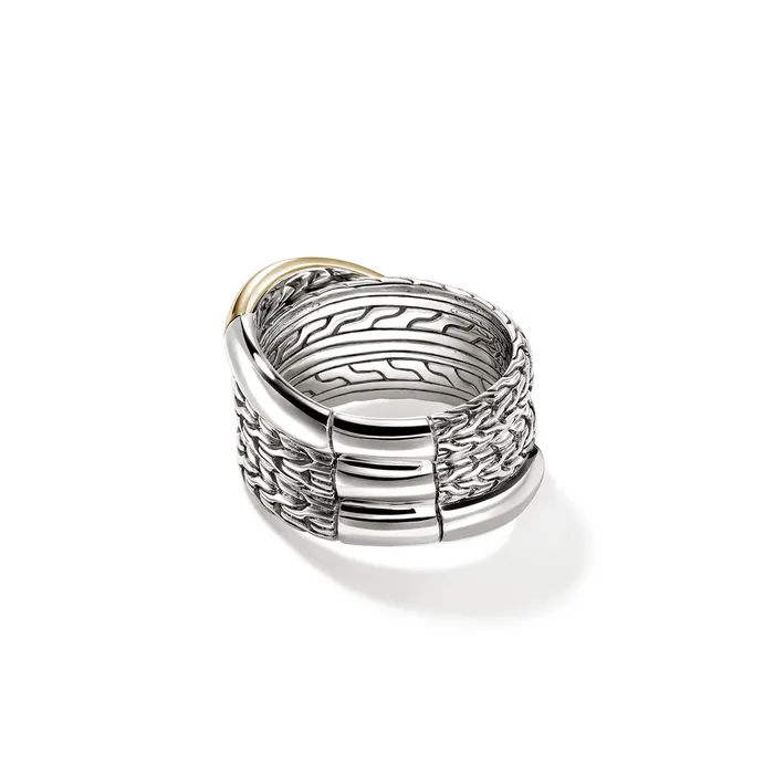 Rings John Hardy John Hardy Essentials Silver and 14K Gold 125mm Crossover Ring Rings John Hardy John Hardy Essentials Silver and 14K Gold 125mm Crossover Ring