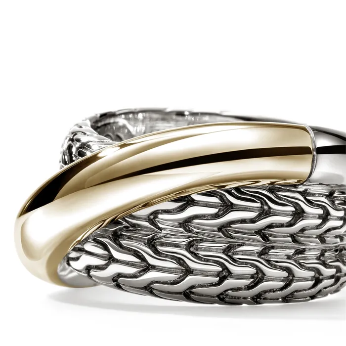 Rings John Hardy John Hardy Essentials Silver and 14K Gold 125mm Crossover Ring Rings John Hardy John Hardy Essentials Silver and 14K Gold 125mm Crossover Ring
