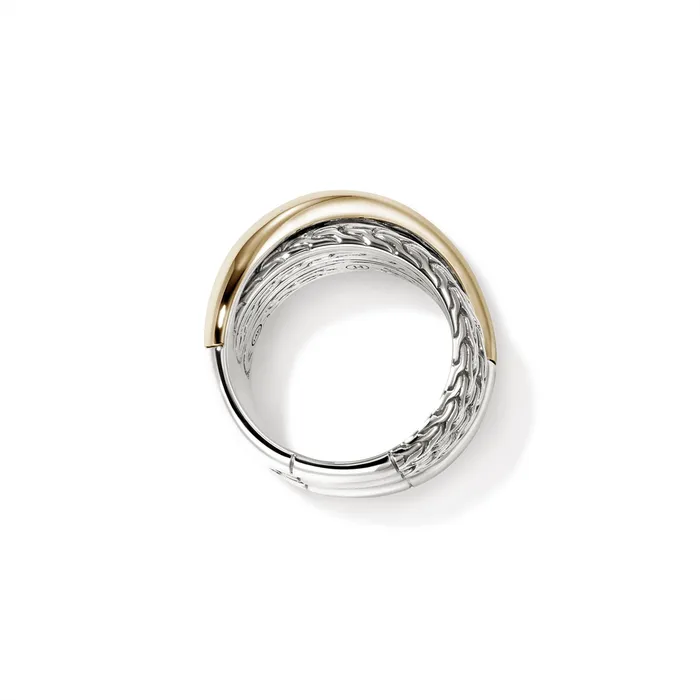 Rings John Hardy John Hardy Essentials Silver and 14K Gold 125mm Crossover Ring Rings John Hardy John Hardy Essentials Silver and 14K Gold 125mm Crossover Ring