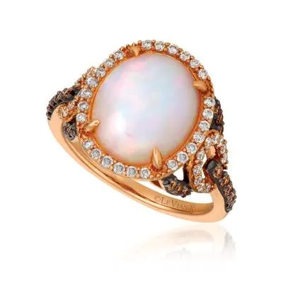 Rings Le Vian 14K Strawberry Gold Oval Neopolitan Opal Ring with Vanilla and Chocolate Diamonds Le Vian Rings Le Vian 14K Strawberry Gold Oval Neopolitan Opal Ring with Vanilla and Chocolate Diamonds Le Vian