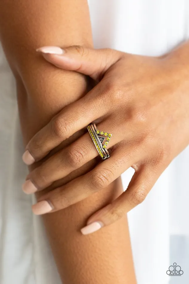 Rings Paparazzi Jewelry Paparazzi Ring Base Over Apex Yellow