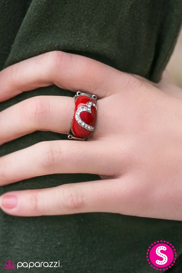Rings Paparazzi Jewelry Paparazzi Ring Fearless Heart Red
