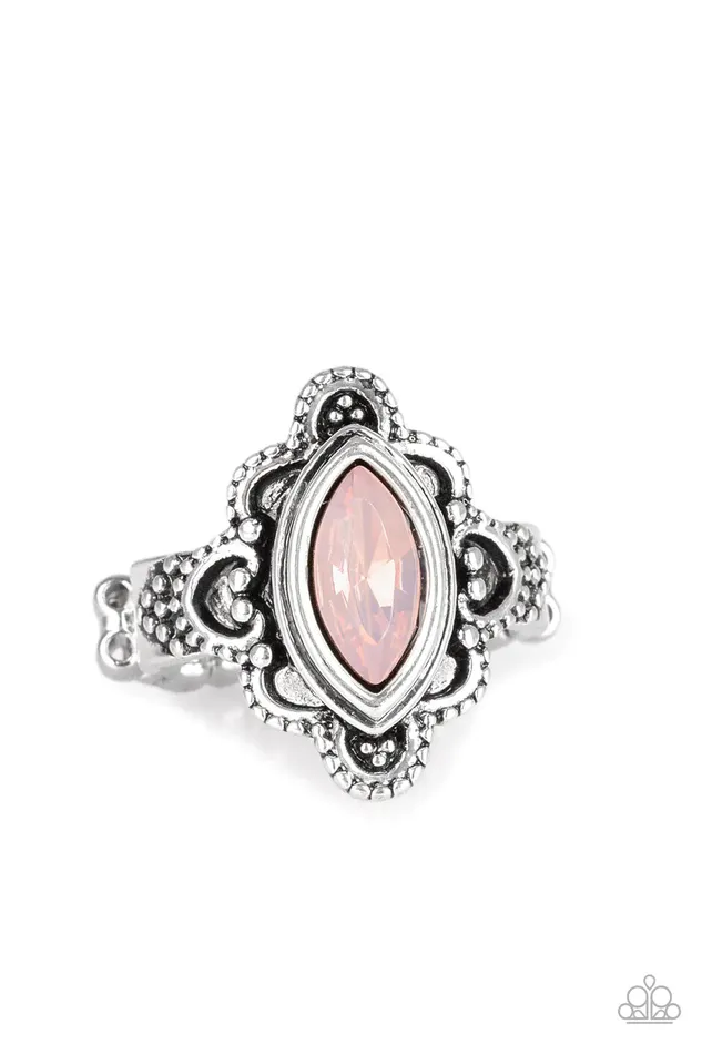 Rings Paparazzi Jewelry Paparazzi Ring Glass HalfCOLORFUL Pink