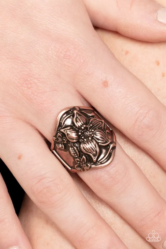 Rings Paparazzi Jewelry Paparazzi Ring Hibiscus Harbor Copper