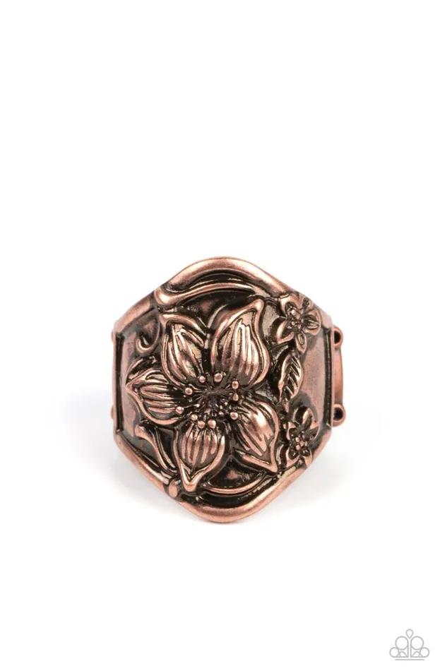 Rings Paparazzi Jewelry Paparazzi Ring Hibiscus Harbor Copper Rings Paparazzi Jewelry Paparazzi Ring Hibiscus Harbor Copper