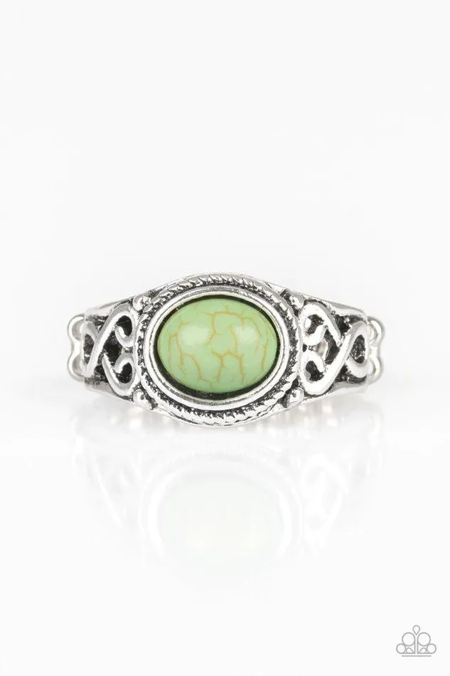 Rings Paparazzi Jewelry Paparazzi Ring Set In Stone Green