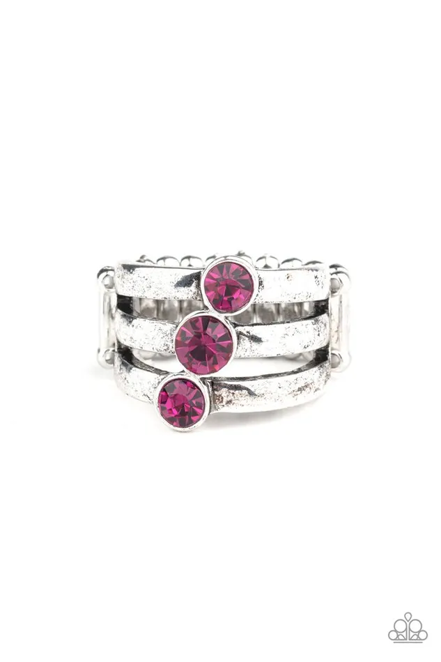Rings Paparazzi Jewelry Paparazzi Ring Triple The Twinkle Pink Rings Paparazzi Jewelry Paparazzi Ring Triple The Twinkle Pink