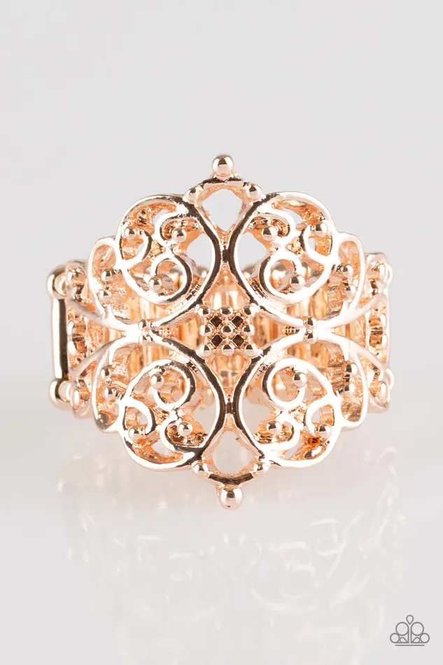 Rings Paparazzi Jewelry Paparazzi Ring Victorian Valor Rose Gold