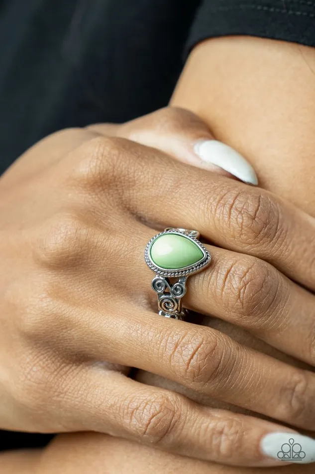 Rings Paparazzi Ring Dreamy Droplets Green Paparazzi Jewelry