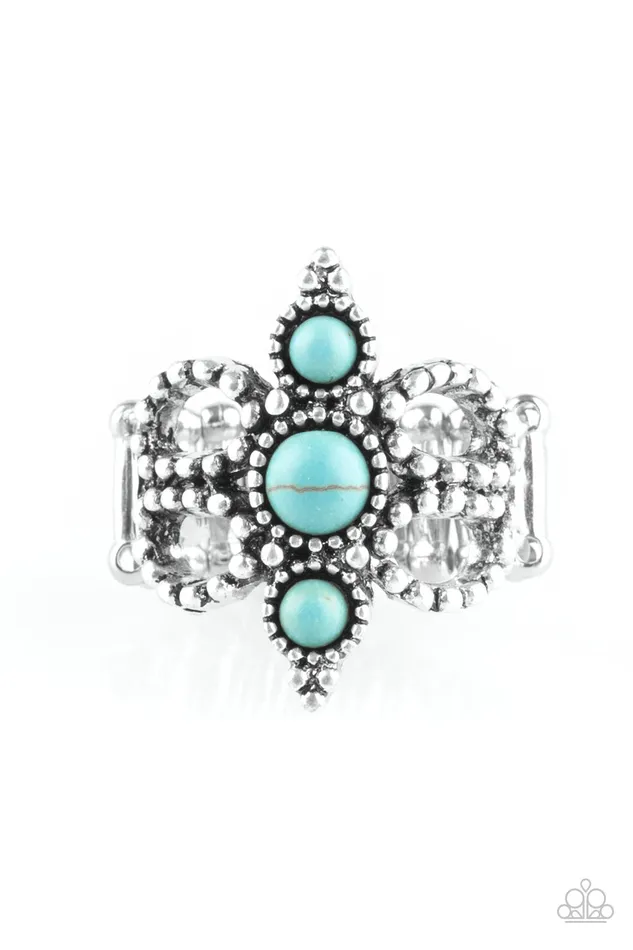 Rings Paparazzi Ring Outback Oasis Blue Paparazzi Jewelry