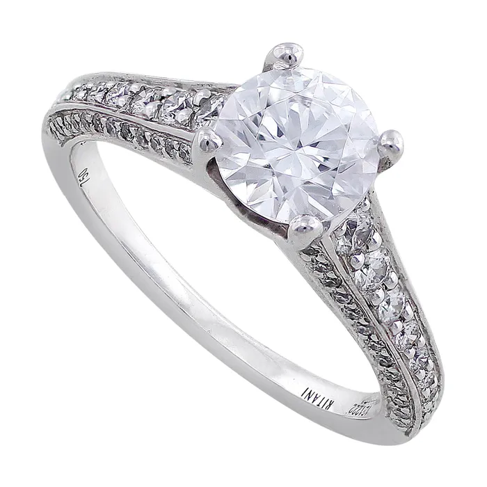 Rings Ritani 18k White Gold Modern Bead And Bright Setting Solitaire Ring