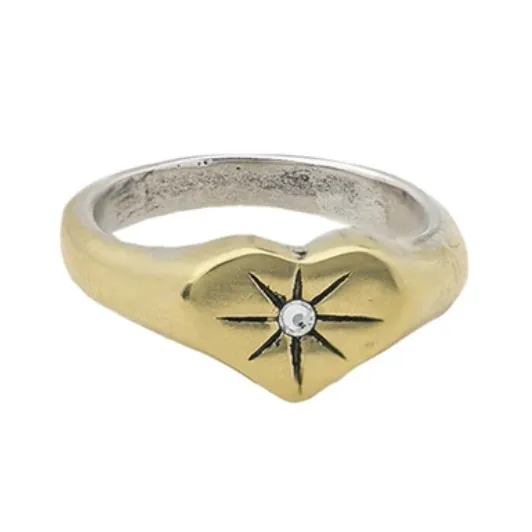 Rings Waxing Poetic Guided By Heart Compass Ring with Crystal Waxing Poetic