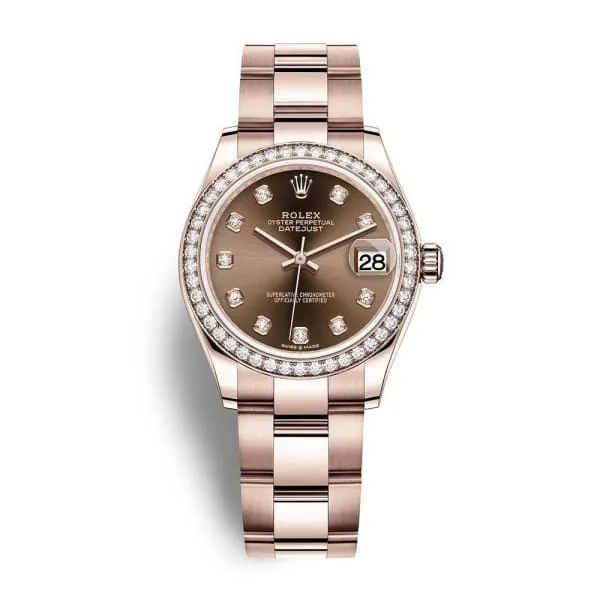 Rolex Bracelets Rolex Datejust 31mm Ref 278285rbr0012 Chocolate Diamond Dial Diamond Bezel 18K Rose Gold Oyster Bracelet Womens Watch Rolex Bracelets Rolex Datejust 31mm Ref 278285rbr0012 Chocolate Diamond Dial Diamond Bezel 18K Rose Gold Oyster Bracelet Womens Watch
