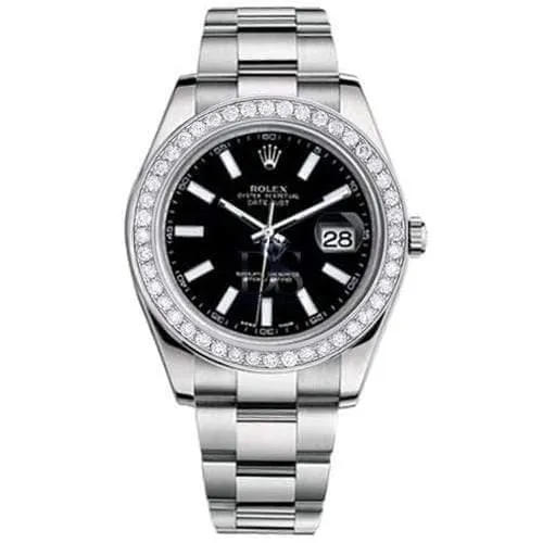 Rolex Bracelets Rolex Datejust II 41mm Ref 116300 bkdb Black Dial Diamond Bezel Stainless Steel Oyster Bracelet Mens Watch Rolex Bracelets Rolex Datejust II 41mm Ref 116300 bkdb Black Dial Diamond Bezel Stainless Steel Oyster Bracelet Mens Watch