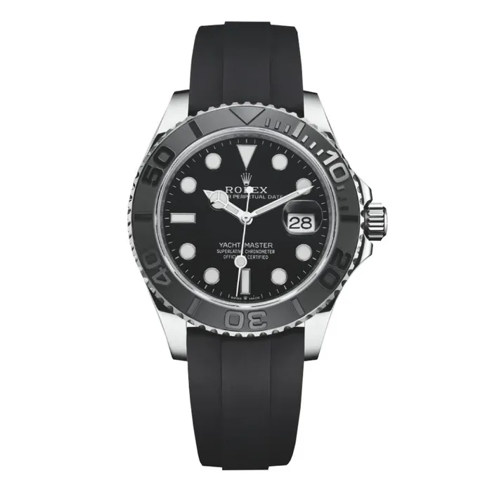 Rolex Bracelets Rolex Yachtmaster 42mm Ref 2266590002 Black Dial 18K White Gold Case Black Oysterflex Bracelet Mens Watch Rolex Bracelets Rolex Yachtmaster 42mm Ref 2266590002 Black Dial 18K White Gold Case Black Oysterflex Bracelet Mens Watch