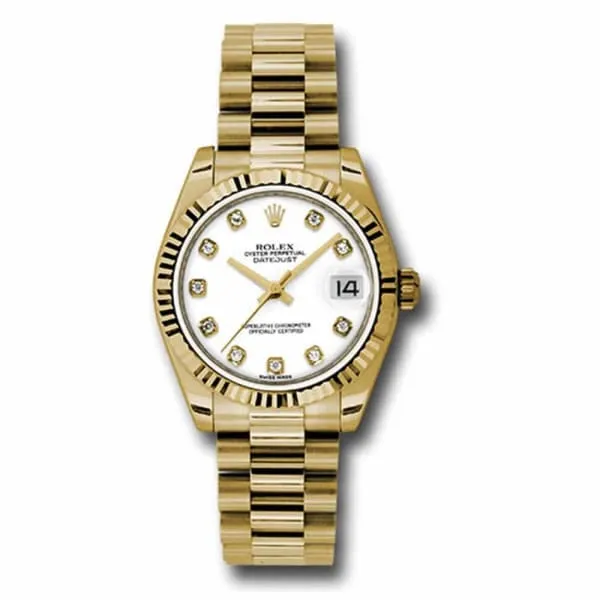 Rolex Datejust 31mm Ref 178278 wdp White Dial 18K Yellow Gold President Bracelet Womens Watch Rolex Bracelets Rolex Datejust 31mm Ref 178278 wdp White Dial 18K Yellow Gold President Bracelet Womens Watch Rolex Bracelets