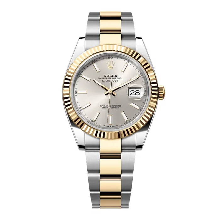 Rolex Datejust 41mm Ref 1263330001 Silver Diamond Dial Two Tone Stainless Steel 18K Yellow Gold Oyster Bracelet Mens Watch Rolex Bracelets Rolex Datejust 41mm Ref 1263330001 Silver Diamond Dial Two Tone Stainless Steel 18K Yellow Gold Oyster Bracelet Mens Watch Rolex Bracelets