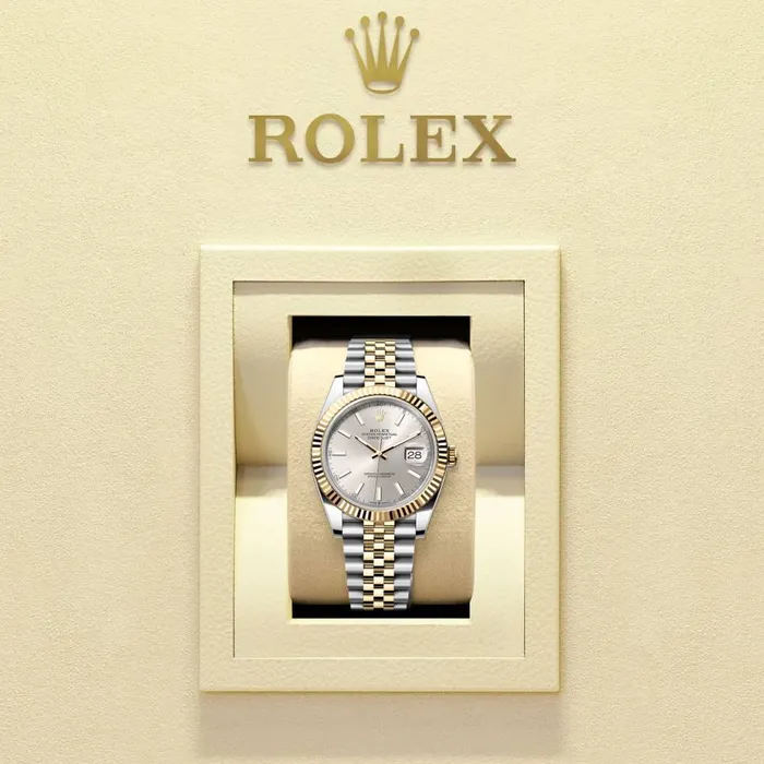 Rolex Datejust 41mm Ref 1263330002 Silver Diamond Dial Two Tone Stainless Steel 18K Yellow Gold Jubilee Bracelet Mens Watch Rolex Bracelets