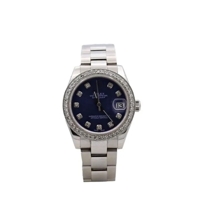 Rolex Lady Datejust 28mm Ref 178240 Blue aftermarket Dial Stainless Steel Oyster Bracelet Womens Watch Rolex Bracelets Rolex Lady Datejust 28mm Ref 178240 Blue aftermarket Dial Stainless Steel Oyster Bracelet Womens Watch Rolex Bracelets