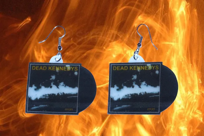 Sam Makes Things Earrings Dead Kennedys Fresh Fruit for Rotting Vegetables Vinyl Handmade Earrings