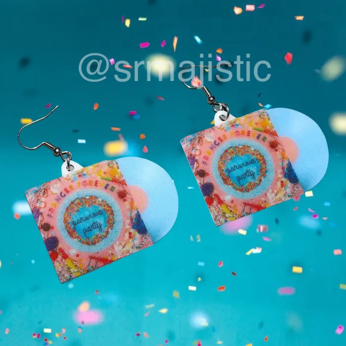 Sam Makes Things Earrings Frances Forever Paranoia Party Vinyl Album Handmade Earrings Sam Makes Things Earrings Frances Forever Paranoia Party Vinyl Album Handmade Earrings