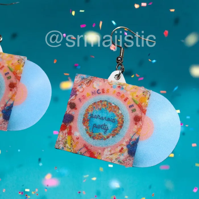 Sam Makes Things Earrings Frances Forever Paranoia Party Vinyl Album Handmade Earrings