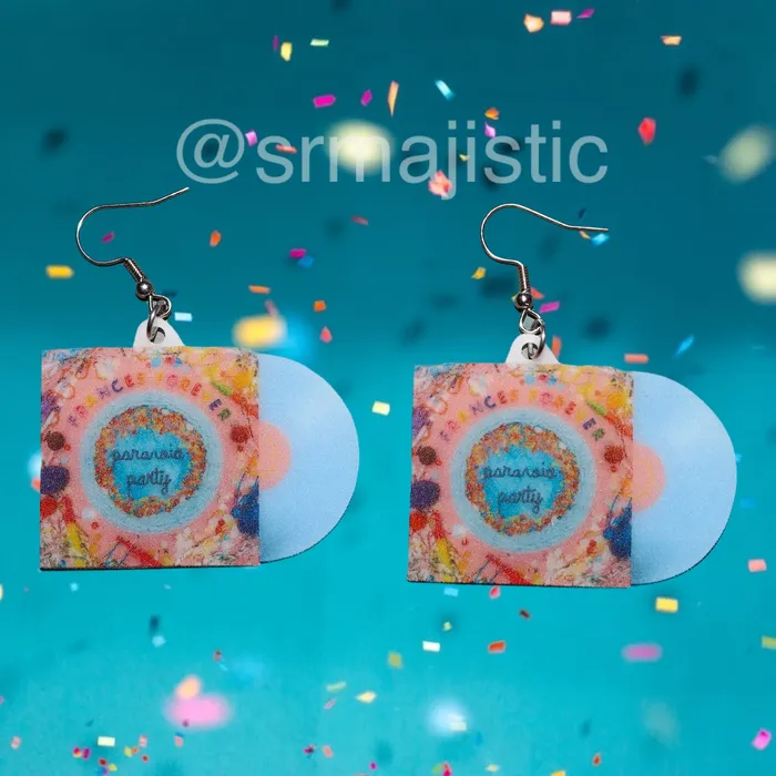 Sam Makes Things Earrings Frances Forever Paranoia Party Vinyl Album Handmade Earrings