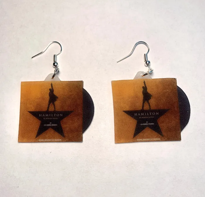Sam Makes Things Earrings Hamilton Musical Broadway Soundtrack Vinyl Album Handmade Earrings Sam Makes Things Earrings Hamilton Musical Broadway Soundtrack Vinyl Album Handmade Earrings