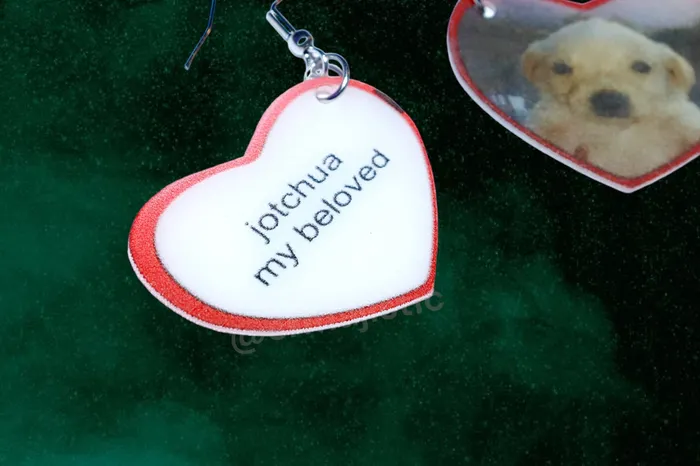 Sam Makes Things Earrings Jotchua My Beloved Meme Character Locket Heart 2D detailed Handmade Earrings Sam Makes Things Earrings Jotchua My Beloved Meme Character Locket Heart 2D detailed Handmade Earrings