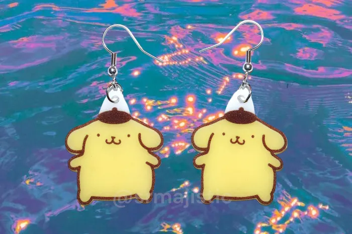 Sam Makes Things Earrings Pompompurin Cute Sanrio Dog Character Handmade Earrings