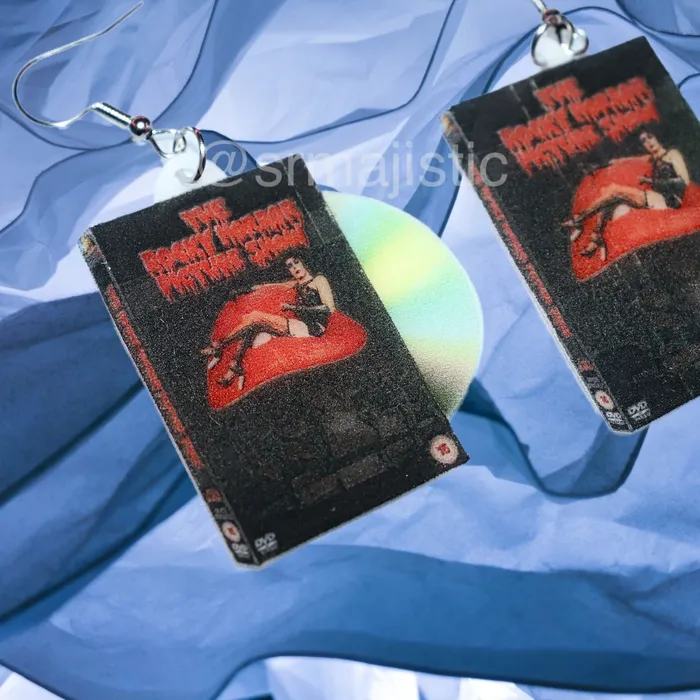 Sam Makes Things Earrings Rocky Horror Picture Show 1975 DVD 2D detailed Handmade Earrings Sam Makes Things Earrings Rocky Horror Picture Show 1975 DVD 2D detailed Handmade Earrings