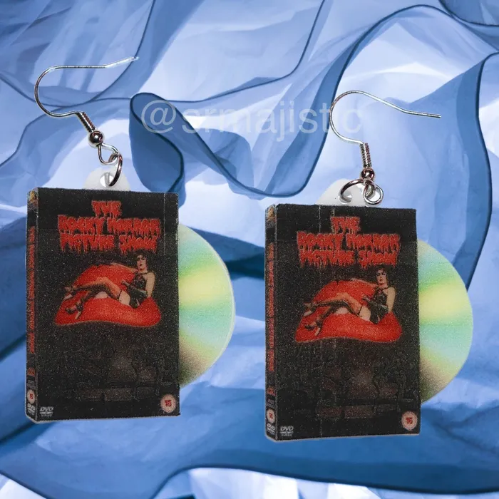 Sam Makes Things Earrings Rocky Horror Picture Show 1975 DVD 2D detailed Handmade Earrings