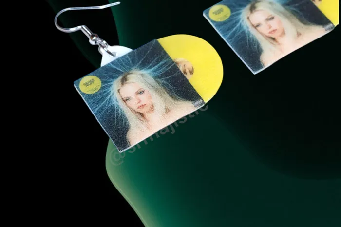 Sam Makes Things Rene Rapp Snow Angel Vinyl Album Handmade Earrings Earrings Sam Makes Things Rene Rapp Snow Angel Vinyl Album Handmade Earrings Earrings