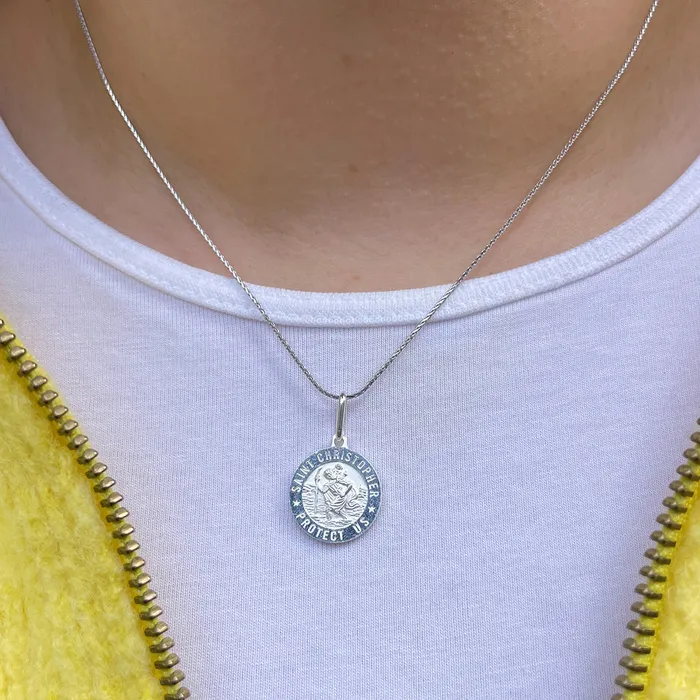 Sterling Silver St Christopher Medal Pendant Croghans Necklaces