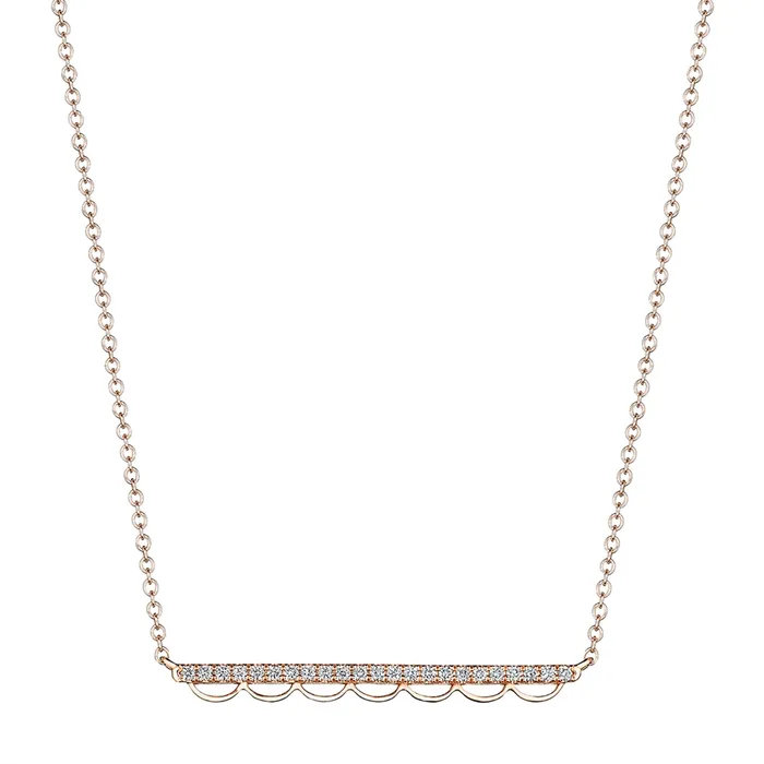 Tacori Necklaces Tacori 14K Rose Gold Long French Pave Diamond Necklace