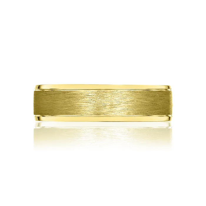 Tacori Rings Tacori Sculpted Crescent 18K Yellow Gold Mens 6mm Brushed Wedding Band Tacori Rings Tacori Sculpted Crescent 18K Yellow Gold Mens 6mm Brushed Wedding Band