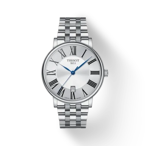 Tissot Watches Tissot Carson Premium Watch Silver Roman Dial 40mm Quartz