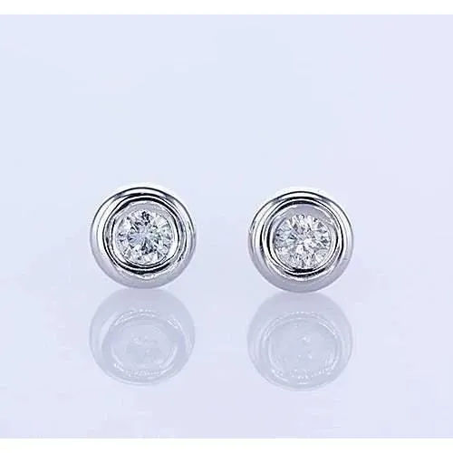 15 Carat Bezel Set Natural Earth Mined Diamond Stud Earring GB Earrings 15 Carat Bezel Set Natural Earth Mined Diamond Stud Earring GB Earrings