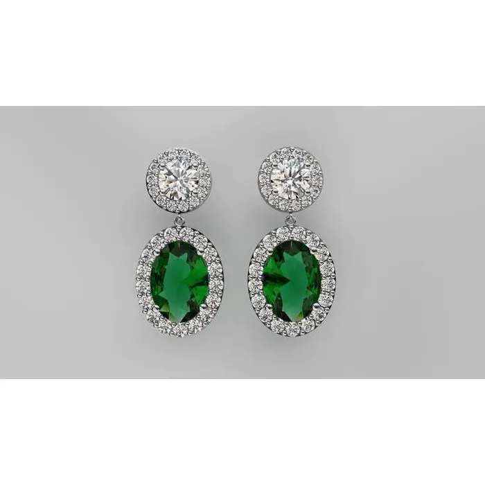 1150 Carats Oval Tourmaline Natural Earth Mined Diamond Dangle Women Earring Gold 14K GB Earrings 1150 Carats Oval Tourmaline Natural Earth Mined Diamond Dangle Women Earring Gold 14K GB Earrings