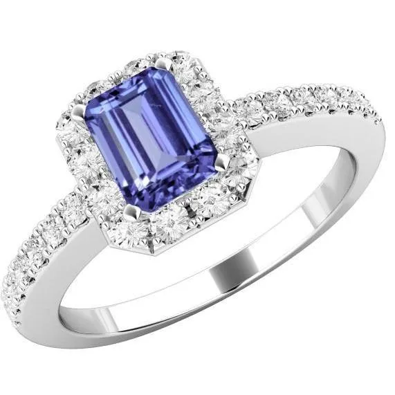 1175 Ct Tanzanite And Natural Earth Mined Diamonds Ring New White Gold 14K GB Rings 1175 Ct Tanzanite And Natural Earth Mined Diamonds Ring New White Gold 14K GB Rings