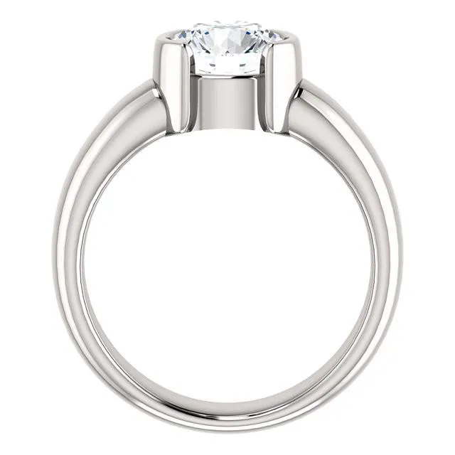 2 Carats Natural Earth Mined Diamond Half Bezel Solitaire Ring White Gold GB Rings 2 Carats Natural Earth Mined Diamond Half Bezel Solitaire Ring White Gold GB Rings