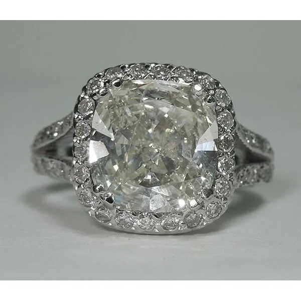 4 Carat Cushion Center Natural Earth Mined Diamond Halo Ring White Gold Jewelry GB Rings 4 Carat Cushion Center Natural Earth Mined Diamond Halo Ring White Gold Jewelry GB Rings